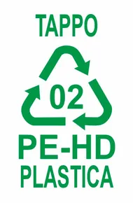 Simbolo del riciclo: PE-HD 02, plastica