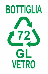 Simbolo del riciclo: GL 72, vetro